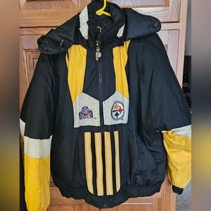 Vintage Pro Player Pittsburgh Steelers Reversible Puffer Coat